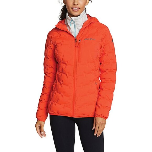 EDDIE BAUER WOMEN'S MICROTHERM DOWN FREEFUSE PUFFER COAT JACKET GERANIUM SMALL - Picture 1 of 16